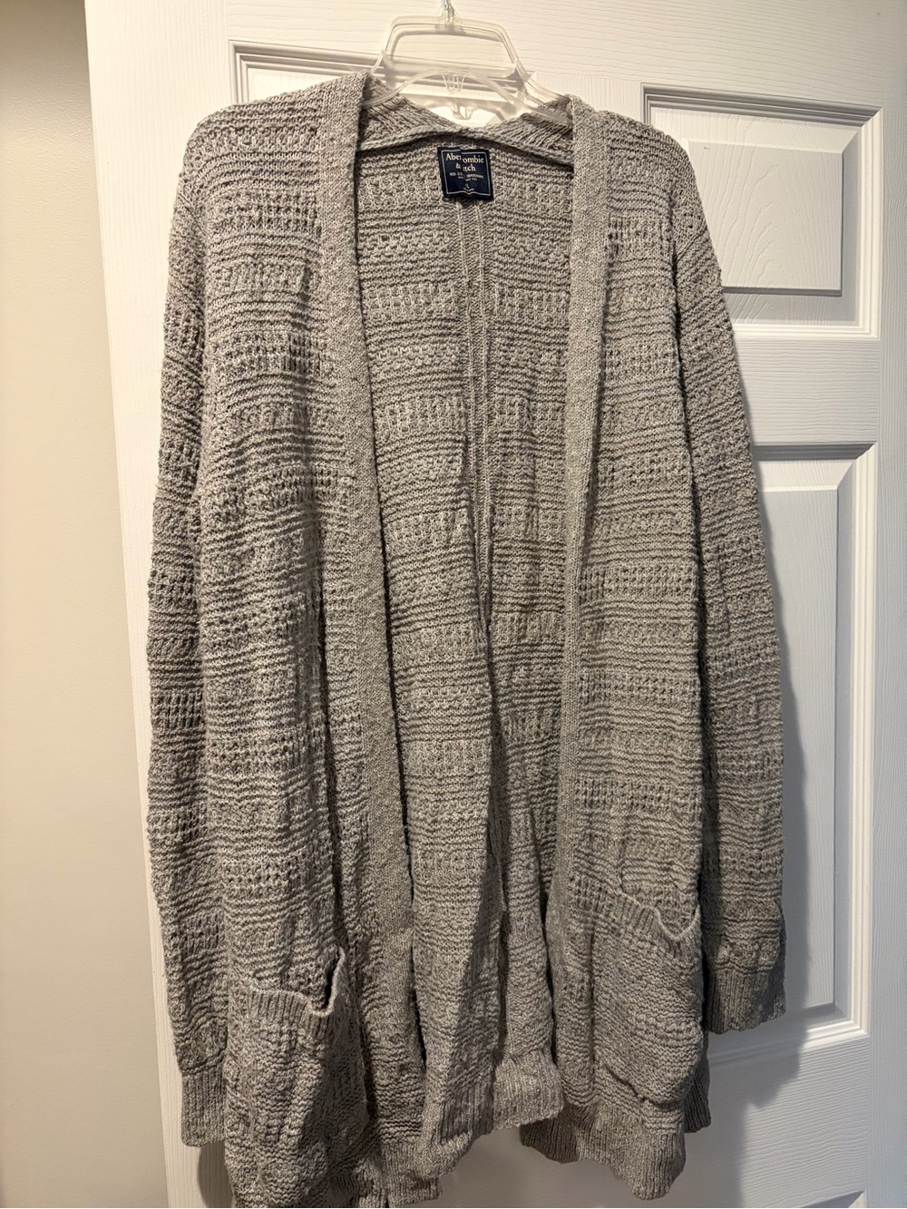 Abercrombie Cozy Open-Front Gray Women’s Cardigan Sweater